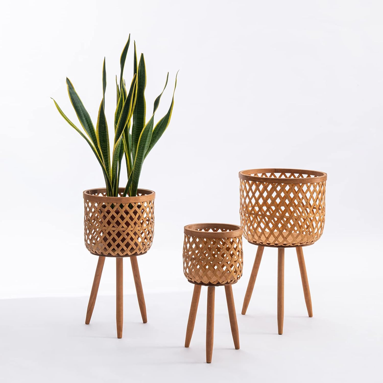 Weaving Bamboo Plant Pot 05