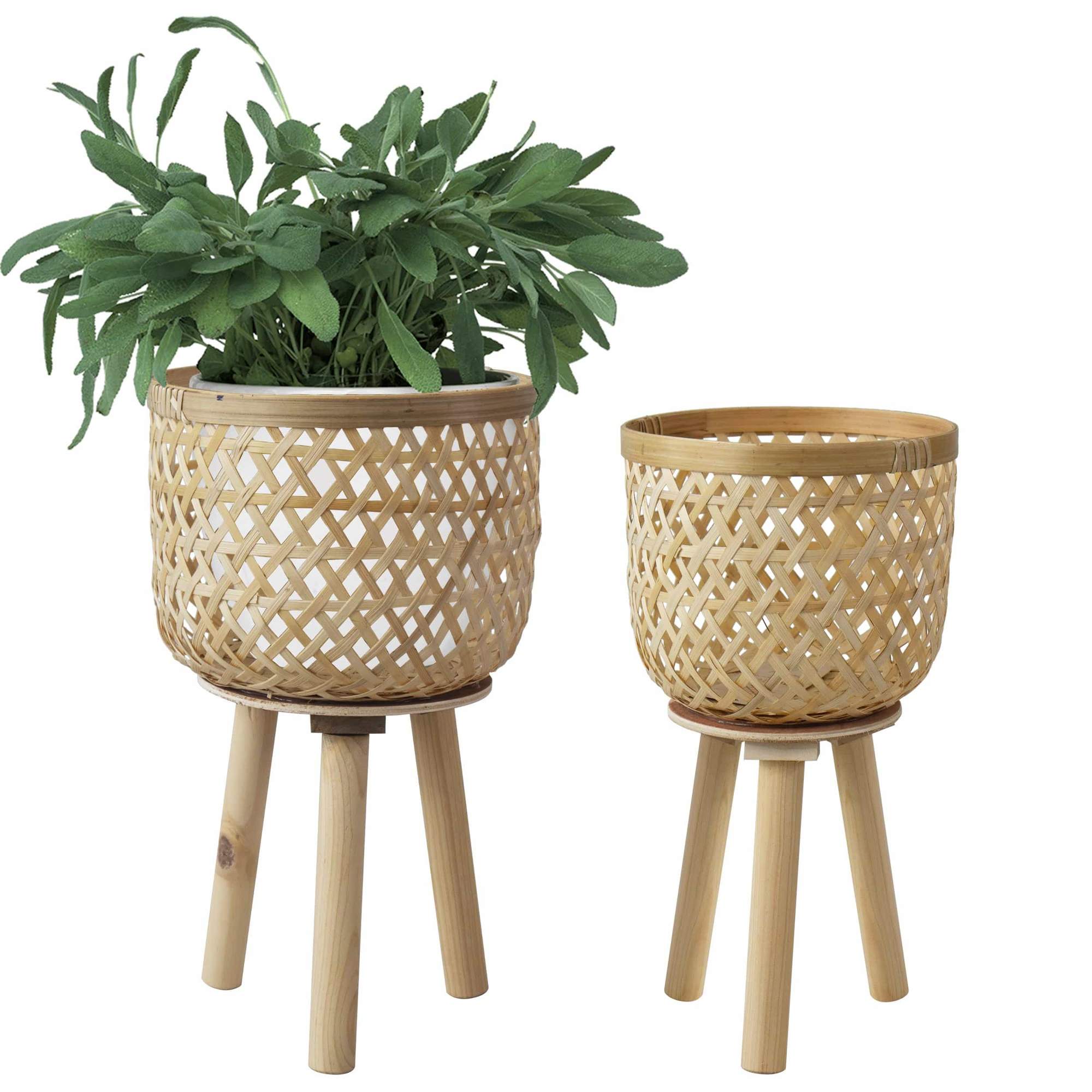 Weaving Bamboo Plant Pot 05