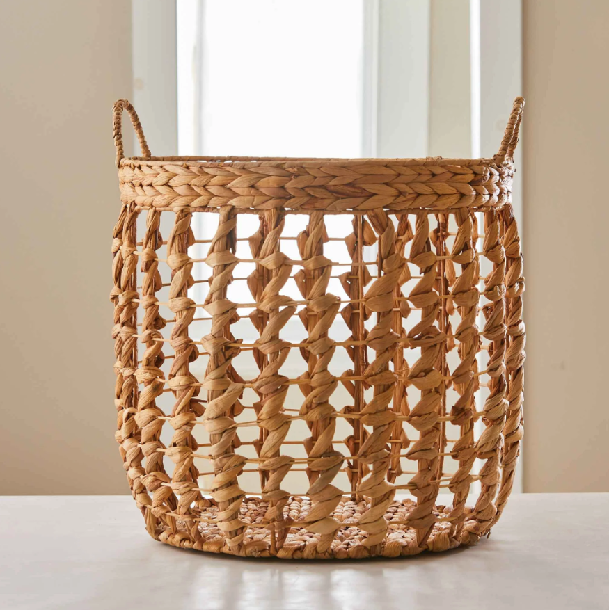 Round Water Hyacinth Storage Basket 2024